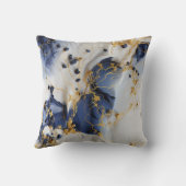 Midnight Sapphire Marble with Gold Threads クッション (裏面)