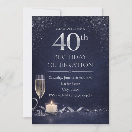 Midnight Silver 40th Glow Invitation 招待状 (正面)
