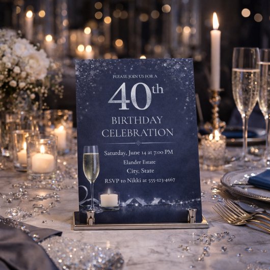 Midnight Silver 40th Glow Invitation 招待状