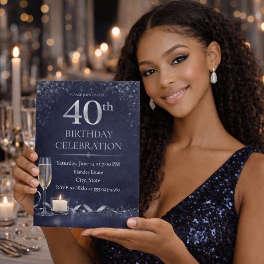 Midnight Silver 40th Glow Invitation 招待状