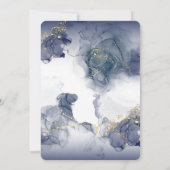 Midnight Sky & Gold Veins Moody Modern Wedding  招待状 (裏面)