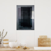 Midnight Slate Color Field Abstract Modern Wall ポスター (キッチン)