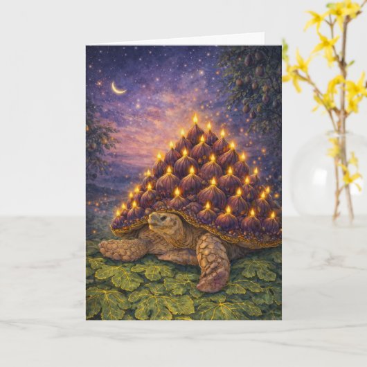 Midnight Sulca Tortoise Fig birthday cake カード (黄色い花)
