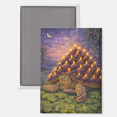 Midnight Sulcata Tortoise Fig birthday cake マグネット (正面/裏面)