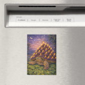 Midnight Sulcata Tortoise Fig birthday cake マグネット (インサイチュ (食洗機))