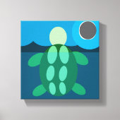 Midnight swim turtle on canvas キャンバスプリント (正面)
