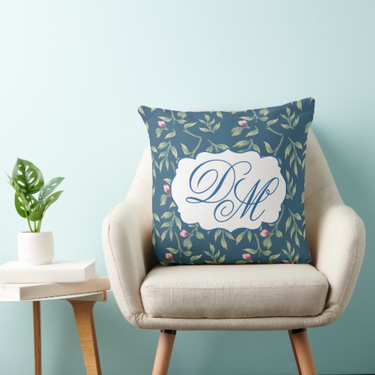 Midnight Teal Wedding Keepsake Throw Pillow クッション (椅子)