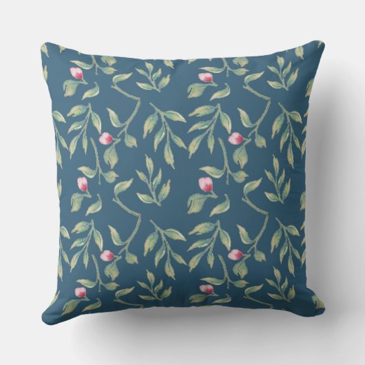 Midnight Teal Wedding Keepsake Throw Pillow クッション (裏面)