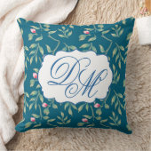 Midnight Teal Wedding Keepsake Throw Pillow クッション (ブランケット)