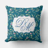 Midnight Teal Wedding Keepsake Throw Pillow クッション (正面)