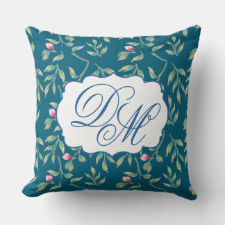 Midnight Teal Wedding Keepsake Throw Pillow クッション