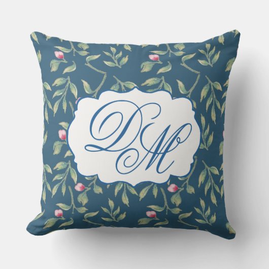 Midnight Teal Wedding Keepsake Throw Pillow クッション (正面)
