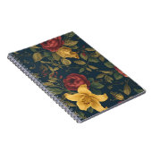 Midnight Victorian Floral – Yellow Lilies & Roses ノートブック (右側)