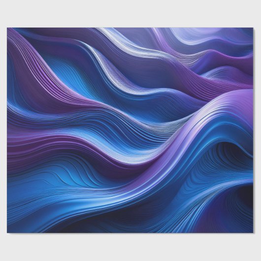 Midnight Waves – Elegant Abstract Flow Paper ラッピングペーパー (フラット)