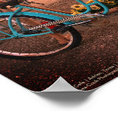 Midpointカフェ、Route 66で自転車とひまわり ポスター (角)