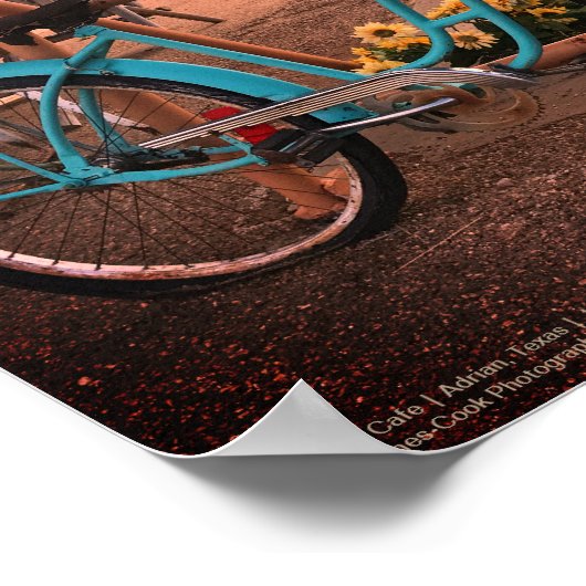 Midpointカフェ、Route 66で自転車とひまわり ポスター (角)