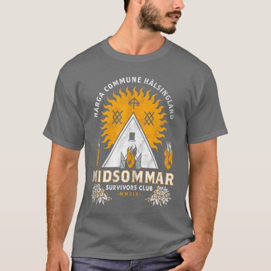Midsommar Survival Club Scary Horror Summer Festiv Tシャツ (正面)