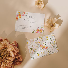 Midsummer | ロマンティックな秋の花 ウェディングRSVP 出欠カード