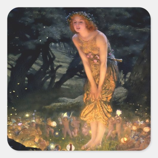 “Midsummer Eve” by Edward Robert Hughes スクエアシール (正面)