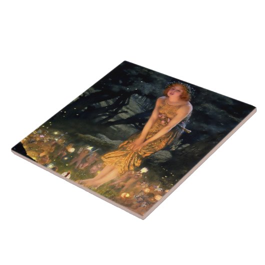 “Midsummer Eve” by Edward Robert Hughes タイル (側面)