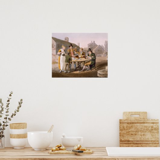 Midsummer Eve, from `Costume of Yorkshire' engrave ポスター (キッチン)