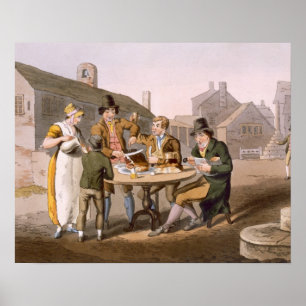 Midsummer Eve, from `Costume of Yorkshire' engrave ポスター