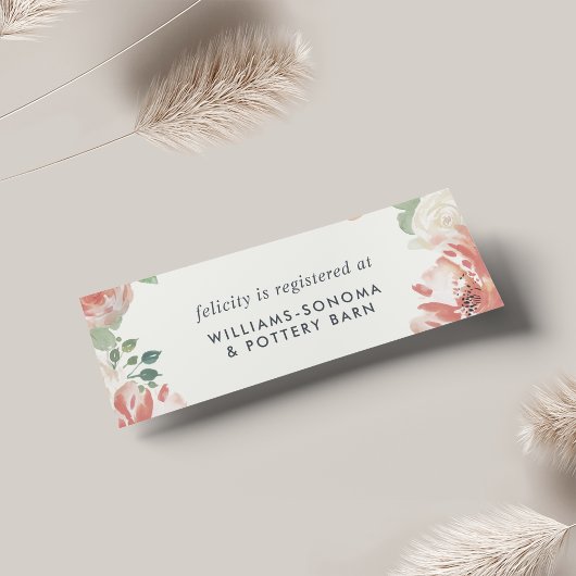 Midsummer Floral Bridal Registry Insert Cards