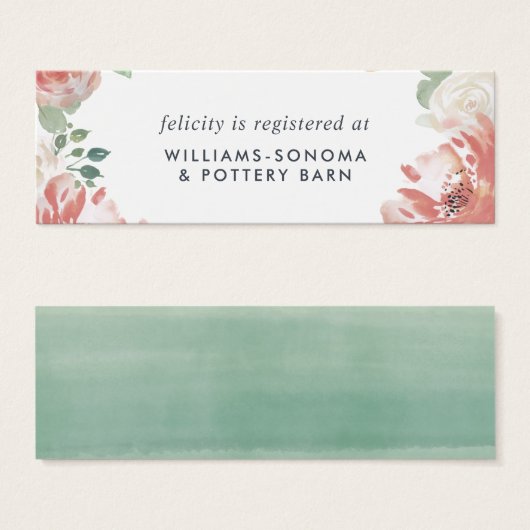 Midsummer Floral Bridal Registry Insert Cards (正面&裏面)