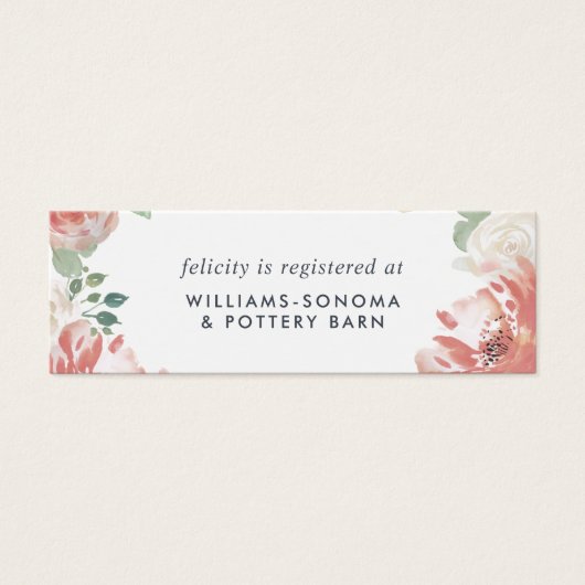 Midsummer Floral Bridal Registry Insert Cards (正面)