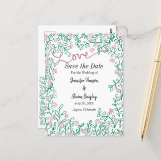 MidSummer Wedding日付のはがきを保存フローラ ポストカード