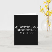Midwest Emo Destroyed My Life Funny Emo Quote  カード (黄色い花)