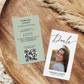 Midwife Birth Postpartum Doula Photo QR CODE SAGE 名刺