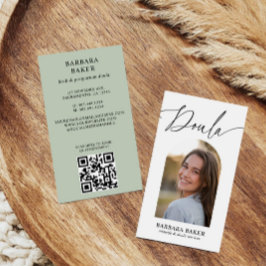 Midwife Birth Postpartum Doula Photo QR CODE SAGE 名刺