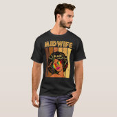 Midwife Black History Queen Melanin Afro African P Tシャツ (正面フル)