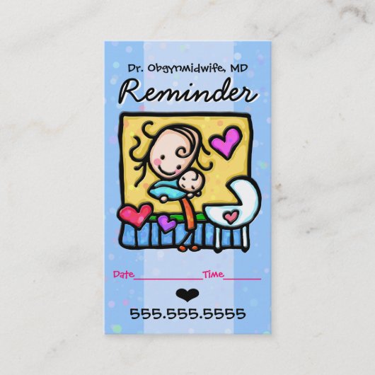 Midwife.OBGYN.Pediatrician.Appointmentのメモ 予約カード (正面)