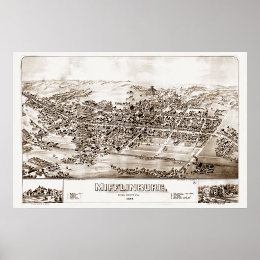Mifflinburg, PA 1884 ポスター (正面)