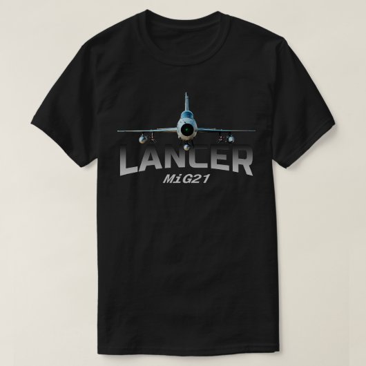 MiG21ランサージェット戦闘機 Tシャツ (デザイン正面)