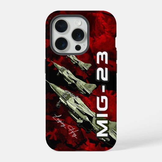 mig23 sovie union fighterjet航空機の電話事件 iPhoneケース (裏面)