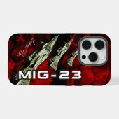 mig23 sovie union fighterjet航空機の電話事件 iPhoneケース (裏面横)