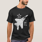 Mig29支店のロシアのなジェット戦闘機 Tシャツ (正面)