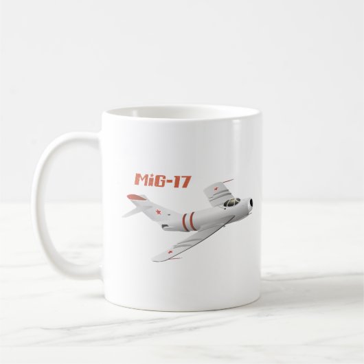 MiG-17ソ連ジェット戦闘機 コーヒーマグカップ (左)