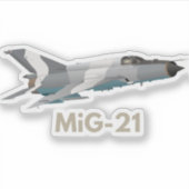 MiG-21ジェット機 シール (正面)