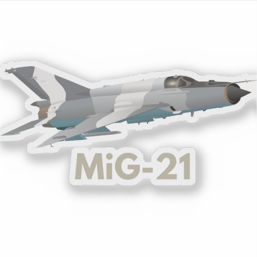 MiG-21ジェット機 シール (正面)