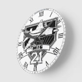 Mig 21 ラウンド壁時計 (傾斜)