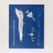 MiG-21 bis – 飛行機の設計図プランABD ジグソーパズル (縦)