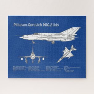 MiG-21 bis – 飛行機の設計図プランABD ジグソーパズル