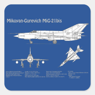 MiG-21 bis – 飛行機の設計図プランABD スクエアシール