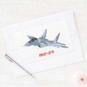 MiG-29ジェット戦闘機ステッカー 長方形シール (封筒)