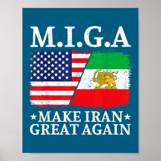 Miga Make Iran Great Again Illustration ポスター (正面)