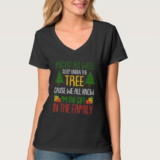 Might As Well Sleep Under The Tree Christmas Pajam Tシャツ (正面)